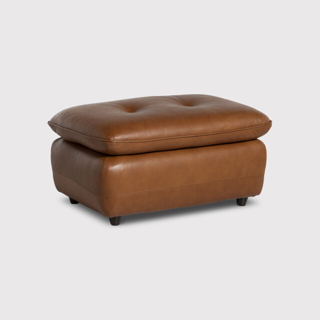 Pelle Rectangular Footstool A, Brown Leather - Barker & Stonehouse - image 1