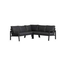 Santos Garden Firepit Rising Table Corner Sofa Set, Aluminium, Grey - Barker & Stonehouse - thumbnail 5