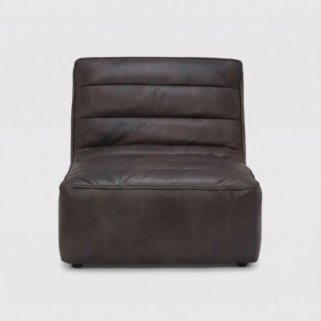 Timothy Oulton Shabby Sectional Chaise Modular Sofa, Black Leather - Barker & Stonehouse - image 1