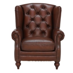 Ullswater Leather Wing Chair, Brown - Barker & Stonehouse - thumbnail 2