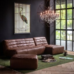 Timothy Oulton Shabby Sectional Chaise Modular Sofa, Brown Leather - Barker & Stonehouse - thumbnail 2