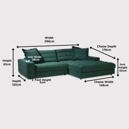 Twain Chaise Corner Sofa Right, Green Fabric - Barker & Stonehouse - thumbnail 6