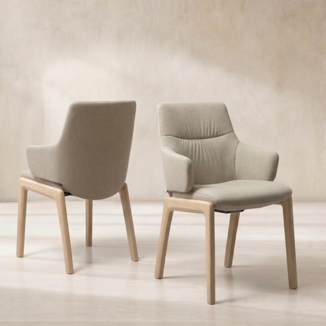Stressless Mint Dining Chair Low Back D100 Arms, Neutral Fabric - Barker & Stonehouse - image 1