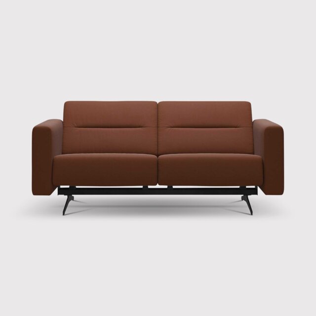 Stressless Stella 2 Seater With S2 Arm Recliner Sofa, Brown Leather - Barker & Stonehouse