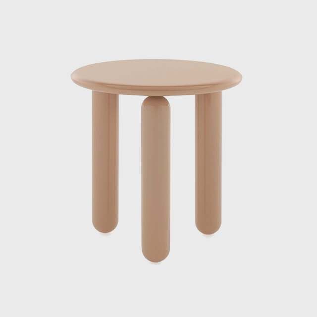 Kartell Undique Mas Side Table 48x48x51 Powder, Round, Neutral Wood - Barker & Stonehouse - image 1