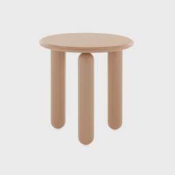 Kartell Undique Mas Side Table 48X48X51 Powder, Round, Neutral Wood - Barker & Stonehouse