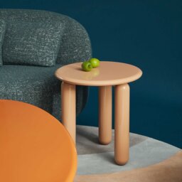 Kartell Undique Mas Side Table 48x48x51 Powder, Round, Neutral Wood - Barker & Stonehouse - thumbnail 2