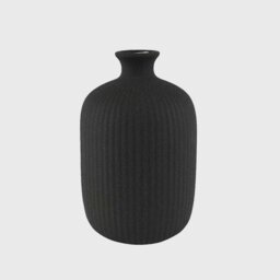 Black Ribbed Vase - Barker & Stonehouse
