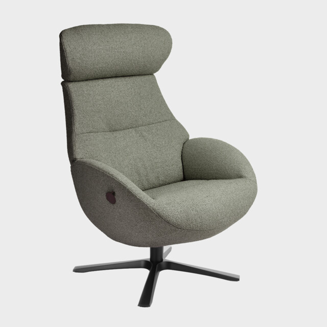 Conform Globe Quattro 4 Star Swivel Recliner Chair Makalu Forest, Green Fabric - Barker & Stonehouse - image 1