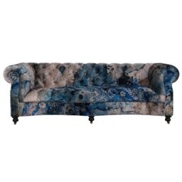 Timothy Oulton Serpentine Chesterfield Sofa 3 Seater, Blue Fabric - Barker & Stonehouse - thumbnail 5
