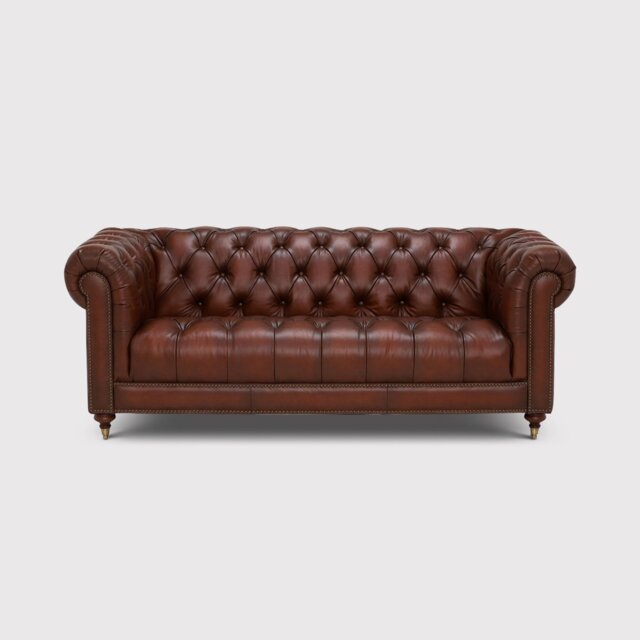 Ullswater 3 Seater Leather Chesterfield Sofa, Brown - Barker & Stonehouse - image 1