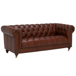 Ullswater 3 Seater Leather Chesterfield Sofa, Brown - Barker & Stonehouse - thumbnail 5