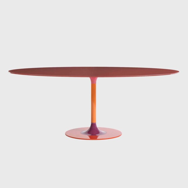 Kartell Thierry XXL Oval Table 192x118x72 Burgundy, Round, Red Glass - Barker & Stonehouse - image 1