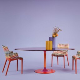 Kartell Thierry XXL Oval Table 192x118x72 Burgundy, Round, Red Glass - Barker & Stonehouse - thumbnail 3
