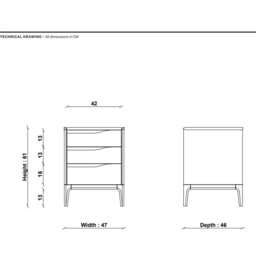 Ercol Rimini 3 Drawer Bedside Cabinet, Neutral Oak - Barker & Stonehouse - thumbnail 5