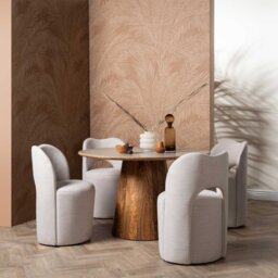 Burlington 120cm Cone Base Round Dining Table, Round, Grey Wood - Barker & Stonehouse - thumbnail 2