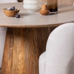 Burlington 120cm Cone Base Round Dining Table, Round, Grey Wood - Barker & Stonehouse - thumbnail 5