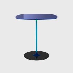 Kartell Thierry Side Table 33X50X50 Blue Glass - Barker & Stonehouse