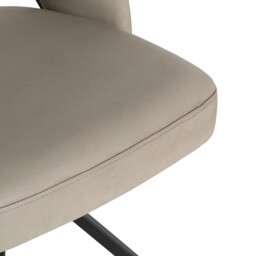 Pure Furniture Beck Swivel Dining Chair with Curved Metal Legs, Grey Leather - Barker & Stonehouse - thumbnail 6