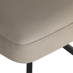 Pure Furniture Beck Swivel Dining Chair with Curved Metal Legs, Grey Leather - Barker & Stonehouse - thumbnail 5