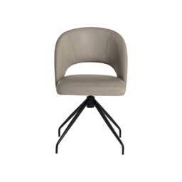 Pure Furniture Beck Swivel Dining Chair with Curved Metal Legs, Grey Leather - Barker & Stonehouse - thumbnail 3