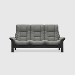 Stressless Windsor High Back 3 Seater Recliner Sofa, Grey Leather - Barker & Stonehouse
