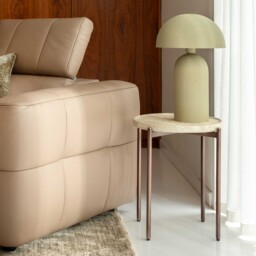 Ryde Low Dark Travertine Side Table, Round, Neutral - Barker & Stonehouse - thumbnail 3