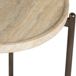 Ryde Low Dark Travertine Side Table, Round, Neutral - Barker & Stonehouse - thumbnail 5