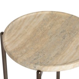 Ryde Low Dark Travertine Side Table, Round, Neutral - Barker & Stonehouse - thumbnail 6