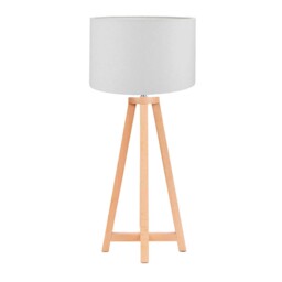 Natural Wood Tapered Table Lamp, Neutral - Barker & Stonehouse