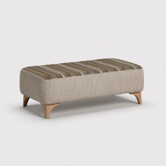 Calloway Bench Stool Natural Oak Foot, Neutral Fabric - Barker & Stonehouse - image 1