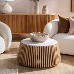 Ombra Coffee Table, Round, Neutral Marble - Barker & Stonehouse - thumbnail 2