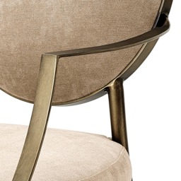 Eichholtz Scribe Dining Chair With Arms With Arm Dark Brass Greige Vel, Neutral Velvet - Barker & Stonehouse - thumbnail 4