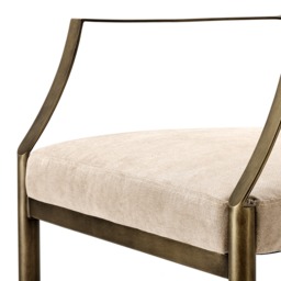 Eichholtz Scribe Dining Chair With Arms With Arm Dark Brass Greige Vel, Neutral Velvet - Barker & Stonehouse - thumbnail 6
