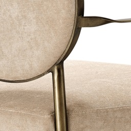 Eichholtz Scribe Dining Chair With Arms With Arm Dark Brass Greige Vel, Neutral Velvet - Barker & Stonehouse - thumbnail 5