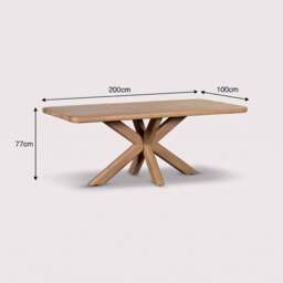 Folkstone Dining Table 200X100X77 Cm, Neutral Oak - Barker & Stonehouse - thumbnail 6