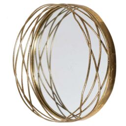 Etwined Gold Mirror, Round Wood - Barker & Stonehouse