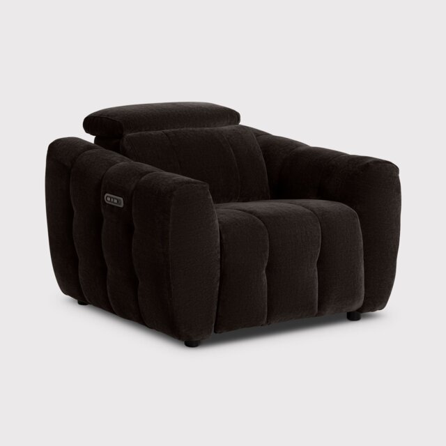 Montgomery Power Recliner Chair & Headrest, Brown Fabric - Barker & Stonehouse - image 1
