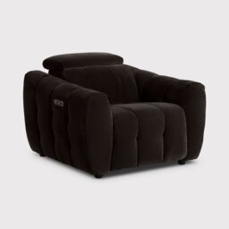 Montgomery Power Recliner Chair & Headrest, Brown Fabric - Barker & Stonehouse