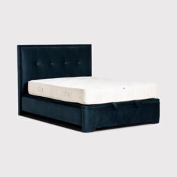 Ripley Super King Ottoman & Square Headboard Bed, Blue Fabric - Barker & Stonehouse - thumbnail 1