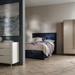 Ripley Super King Ottoman & Square Headboard Bed, Blue Fabric - Barker & Stonehouse - thumbnail 2