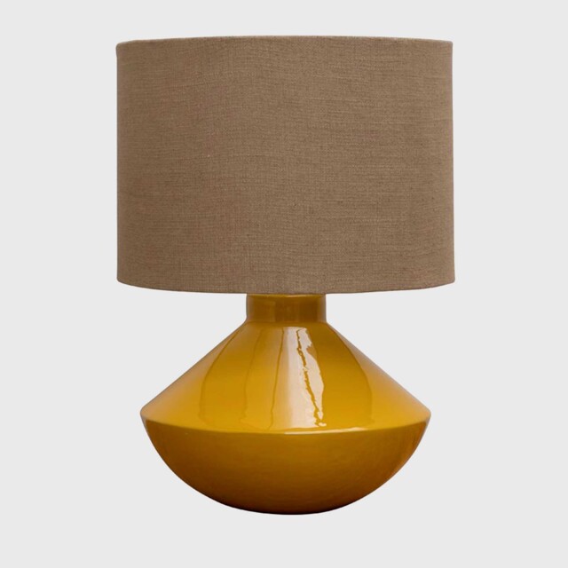 Round Yellow Table Lamp Metal - Barker & Stonehouse