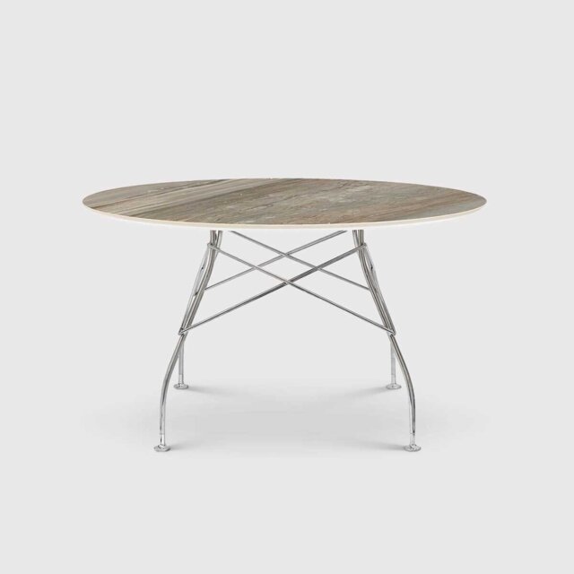 Kartell Glossy 128cm Round Dining Table, Round, Grey Stone - Barker & Stonehouse - image 1