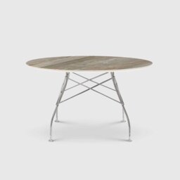 Kartell Glossy 128Cm Round Dining Table, Round, Grey Stone - Barker & Stonehouse