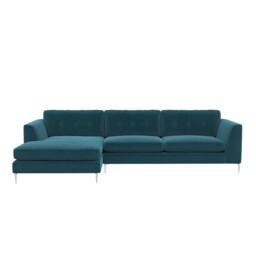Conza Large Chaise Corner Sofa Left, Teal Fabric - Barker & Stonehouse - thumbnail 2