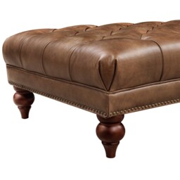 Ullswater Footstool 2034 Dark Rum FL, Brown Leather - Barker & Stonehouse - thumbnail 3