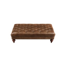 Ullswater Footstool 2034 Dark Rum FL, Brown Leather - Barker & Stonehouse - thumbnail 2
