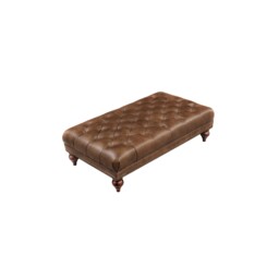 Ullswater Footstool 2034 Dark Rum FL, Brown Leather - Barker & Stonehouse - thumbnail 4
