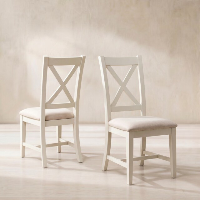 Witney Upholstered Dining Chair 52x44.5x105cm, Neutral Fabric - Barker & Stonehouse - image 1