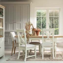 Witney Upholstered Dining Chair 52x44.5x105cm, Neutral Fabric - Barker & Stonehouse - thumbnail 2